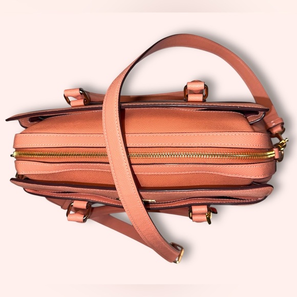 COACH Darcie Carryall Handbag In Light Coral Crossgrain Leather CH172 - Picture 9 of 14